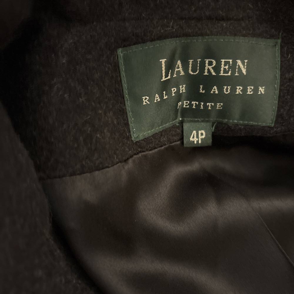 Vintage Lauren Ralph Lauren Long Charol Gray Belted Coat 100% Camel Hair SZ 4P - Picture 9 of 10
